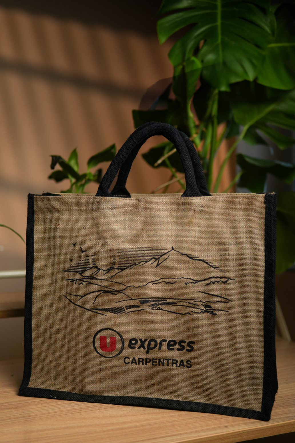 Natural Contrast Handle promotional Jute Bag