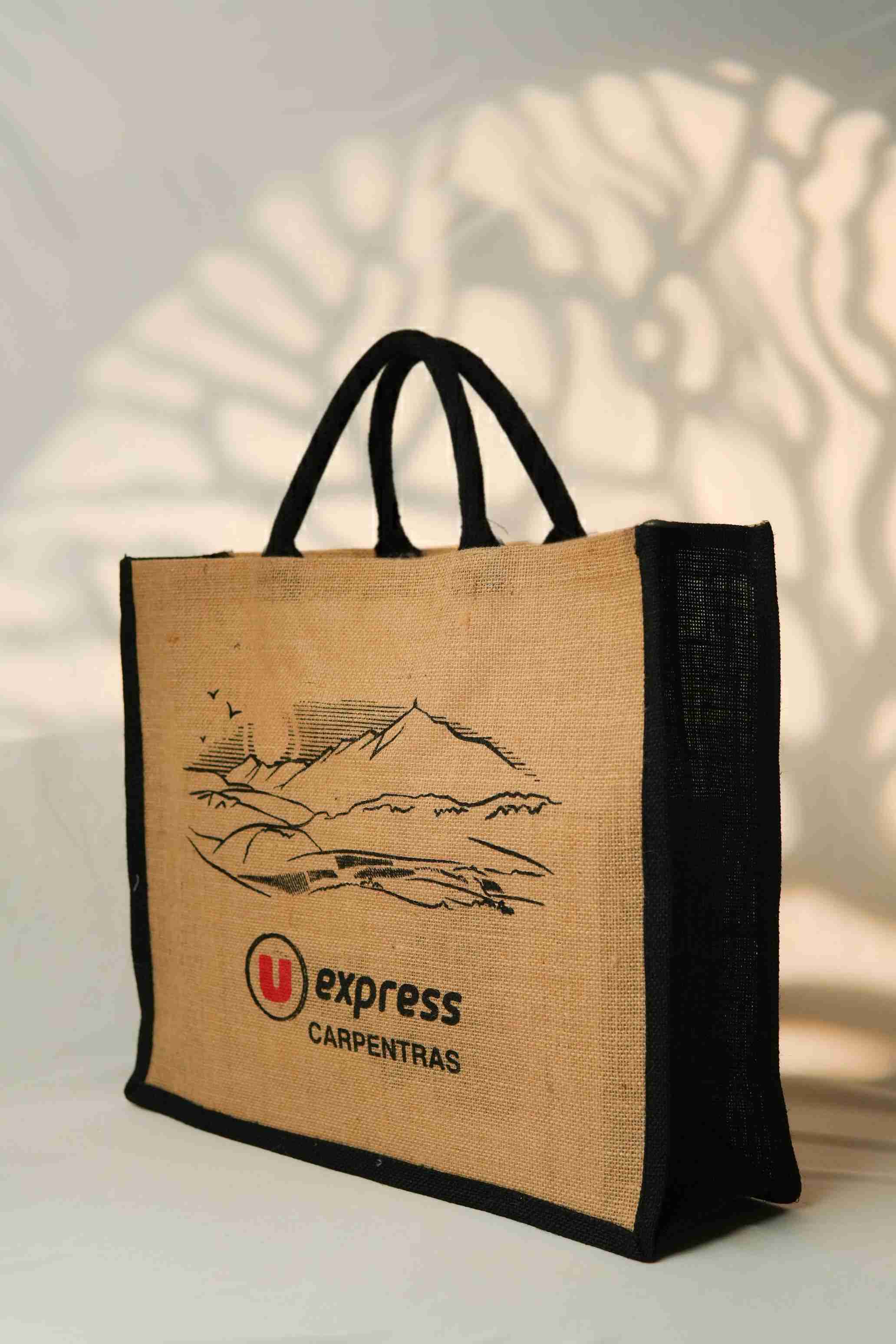 Natural Contrast Handle promotional Jute Bag